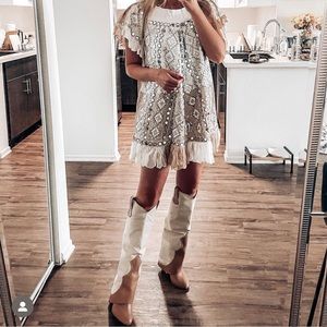 Elegant Cream Lace Mini Dress